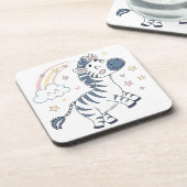 虹と星が輝く愛らしいマンガ・ゼブラ | コースター (左側)