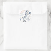 虹と星が輝く愛らしいマンガ・ゼブラ | スクエアシール (バッグ)