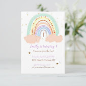 虹と星のベイビー誕生日パーティーカスタム 招待状 (スタンド正面)
