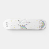 虹と星を持つかわいい赤ちゃんユニコーン スケートボード (横)