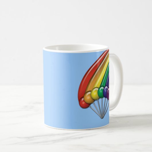 虹と棒つきキャンデーカスタマイズ可能なマグカップ コーヒーマグカップ (正面右)