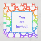 虹と水玉模様 空白の 招待状 (正面/裏面)