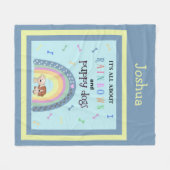 虹と犬の小犬に関して フリースブランケット (正面(横))