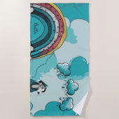 虹と犬 ビーチタオル (正面)