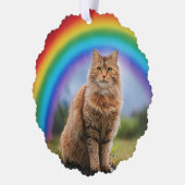 虹と猫のカスタムデザイン オーナメントカード (左)