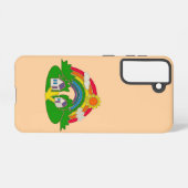 虹と田舎の家を持つ漫画の農村風景 SAMSUNG GALAXYケース (裏面横)