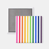 虹と白のストライプ マグネット (正面/裏面)