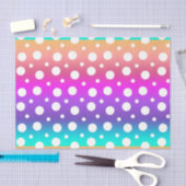 虹と白の点(デザイン17紫シリーズ) 薄葉紙 (クラフト)