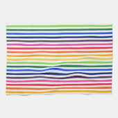 虹と白ストライプ色 キッチンタオル (横)