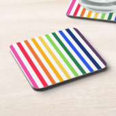 虹と白ストライプ色 コースター (左側)