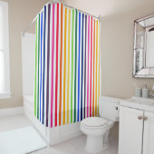 虹と白ストライプ色 シャワーカーテン (インサイチュ)