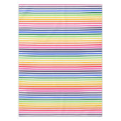 虹と白ストライプ色 テーブルクロス (正面)