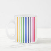 虹と白ストライプ色 フロストグラスマグカップ (左)