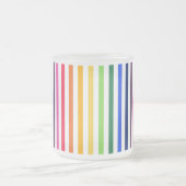 虹と白ストライプ色 フロストグラスマグカップ (中央)