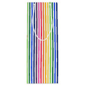 虹と白ストライプ色 ワインギフトバッグ (裏面)