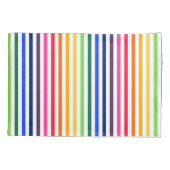 虹と白ストライプ色 枕カバー (裏面)