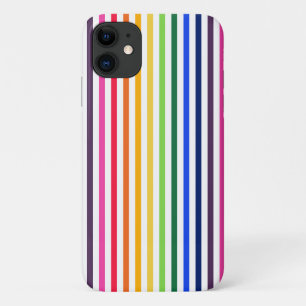 虹と白ストライプ色 iPhone 11 ケース