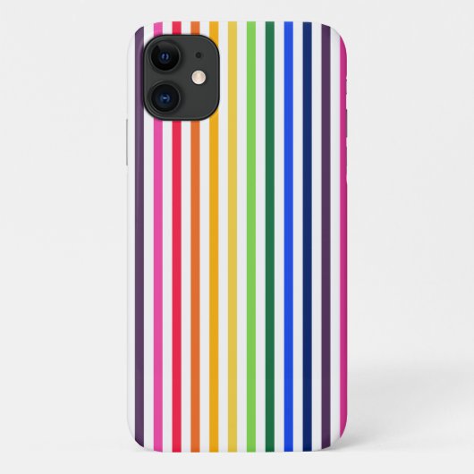 虹と白ストライプ色 Case-Mate iPhoneケース (裏面)