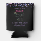 虹と紙吹雪で輝くユニコーンおもしろい 缶クーラー (正面)