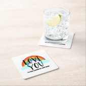 虹と背中を愛して スクエアペーパーコースター (インサイチュ)