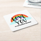 虹と背中を愛して スクエアペーパーコースター (アングル)