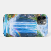 虹と色とりどりの花の魔法の滝 Case-Mate iPhoneケース (裏面(横))