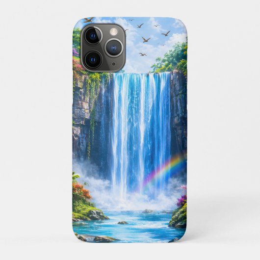 虹と色とりどりの花の魔法の滝 Case-Mate iPhoneケース (裏)