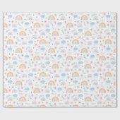 虹と花と雲包み紙 ラッピングペーパー (フラット)