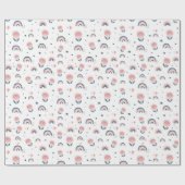 虹と花のラッピング紙 ラッピングペーパー (フラット)