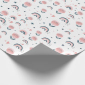虹と花のラッピング紙 ラッピングペーパー (角)