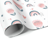 虹と花のラッピング紙 ラッピングペーパー (ロールコーナー)