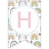 虹と花の誕生日パーティバンティングバナー バンティングフラッグ (第2の旗)