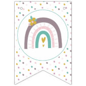 虹と花の誕生日パーティバンティングバナー バンティングフラッグ (第1の旗)