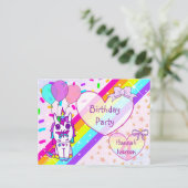 虹と蝶のユニコーン プリティー ポストカード (スタンド正面)