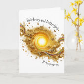 虹と蝶 カード (黄色い花)