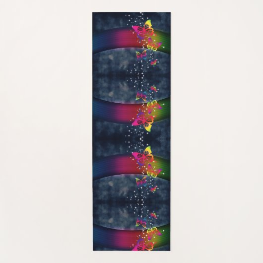 虹と蝶 ヨガマット (正面)