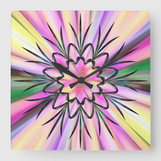 虹と錬鉄 スクエア壁時計 (正面)