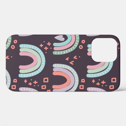  虹と雨滴の留め具で縫い目のない模様 Case-Mate iPhoneケース (裏面 (横))