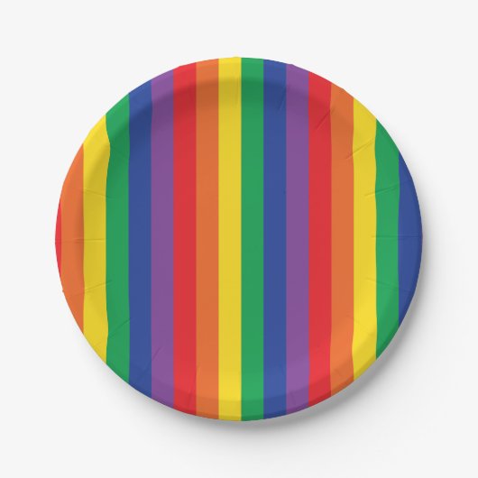 虹と雲かわいい第1の誕生日パーティー ペーパープレート (正面)