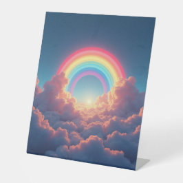 虹と雲のパーティー記号 台座サイン