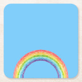 虹と青の空 スクエアペーパーコースター (正面)