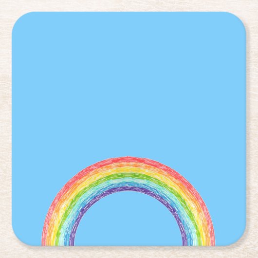 虹と青の空 スクエアペーパーコースター (正面)