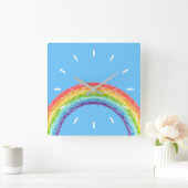 虹と青空 スクエア壁時計 (ホーム)