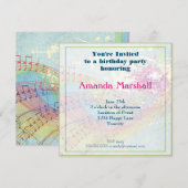 虹と音符のパーティー 招待状 (正面/裏面)