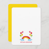 虹と風船の誕生日お礼カード ノートカード (正面/裏面)