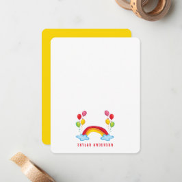 虹と風船の誕生日お礼カード ノートカード