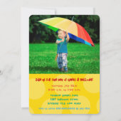 虹と風船フォトキッドの誕生日パーティー 招待状 (裏面)