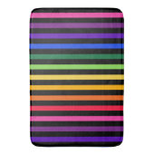虹と黒のストライプ バスマット (正面縦)