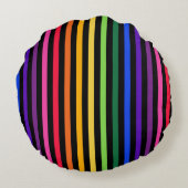 虹と黒のストライプ ラウンドクッション (裏面)