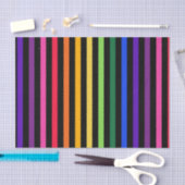 虹と黒のストライプ 薄葉紙 (クラフト)